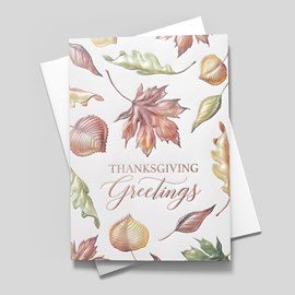 Watercolor Leaves Thanksgiving Card