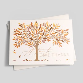 Golden Tree Thanksgiving Card