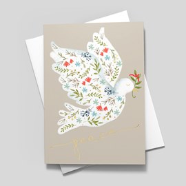 Patterned Dove Christmas Card