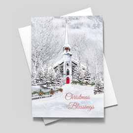 Snowy Steeple Christmas Card