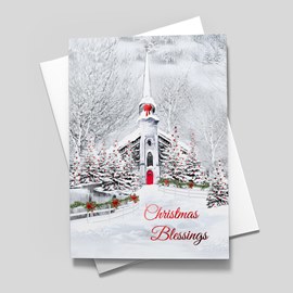 Snowy Steeple Christmas Card