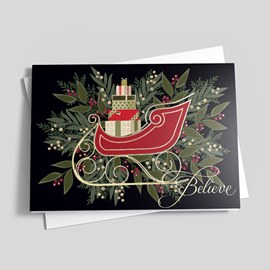 Decorative Sleigh Holiday Card