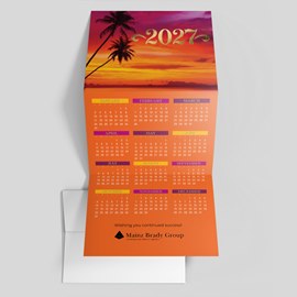 Sunset 2027 Calendar Card