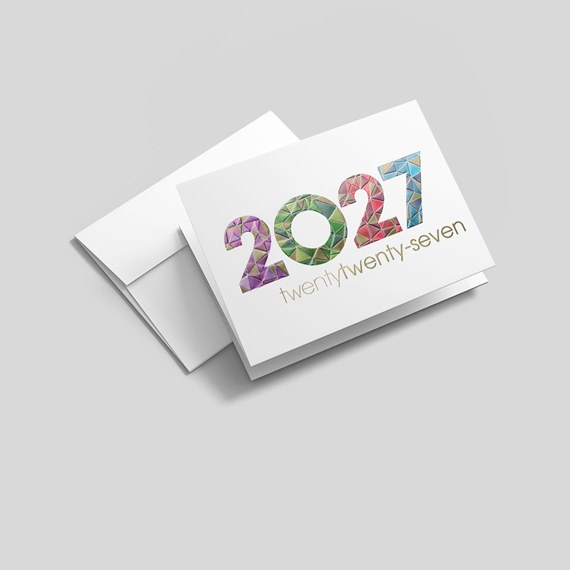 greeting card with colorful numbers and text