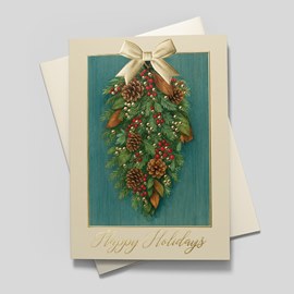 Evergreen Swag Holiday Card