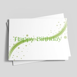 Green Swish Birthday Card