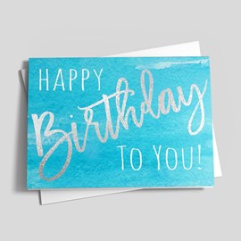 Silver Aqua Birthday