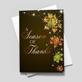 Sparkly Leaves Thanksgiving Card
