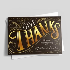 Golden Thanks for Thanksgiving