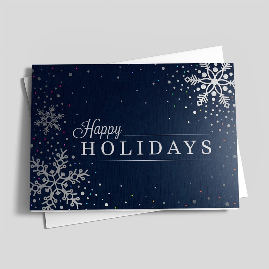 Navy Woodgrain Holiday - Holiday Greeting Cards by CardsDirect