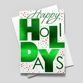Chic Green Foil Holidays