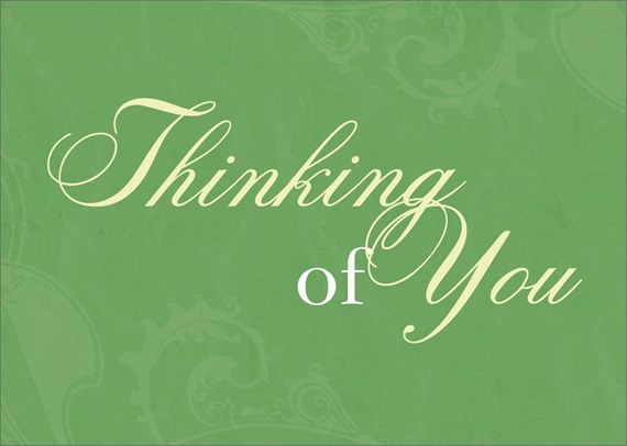 Green Scrolls Thinking of You