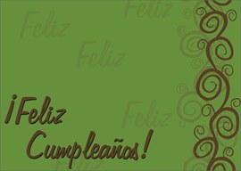 Spanish Swirls Birthday Card