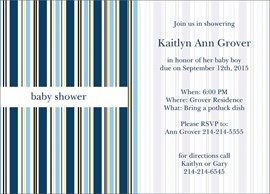 Blue Pinstriped Invitation