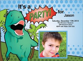 Dinosaur Party Photo Invitation