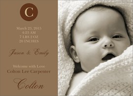 Sepia Elegant Photo Announcement
