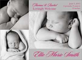 Three Photos Birth Announcement