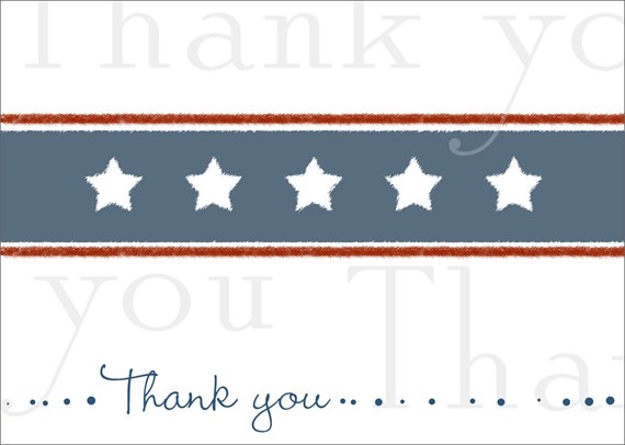 White Stars Thank You Card