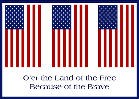 Free and Brave Patriotic Greeting Card