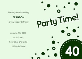 Party Time! Birthday Invitation