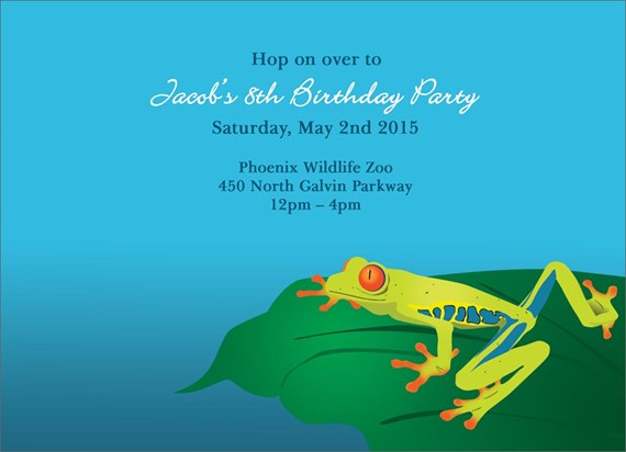 Tropical Frog Birthday Invite