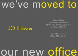 Gray We've Moved Card