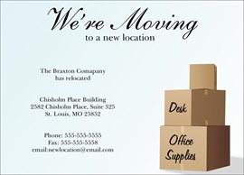 New Location Moving Card