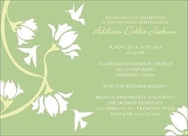 Flowered Baptism Invitation