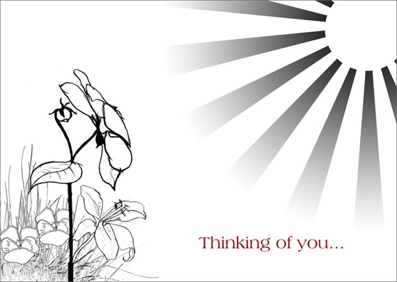 Sun Rays Thinking of You Card