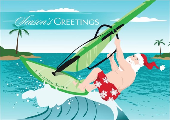 Sail Surfing Santa