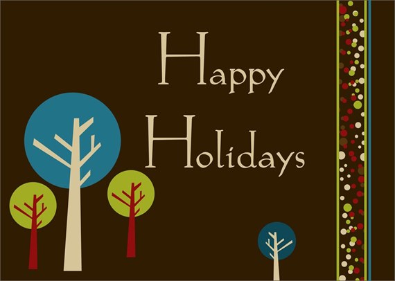 Retro Trees Holiday Card