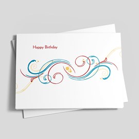 Color Swirls Birthday Card