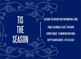 Navy Filigree Invitation