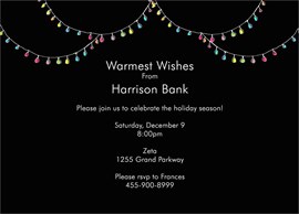 Christmas Light Black Invite