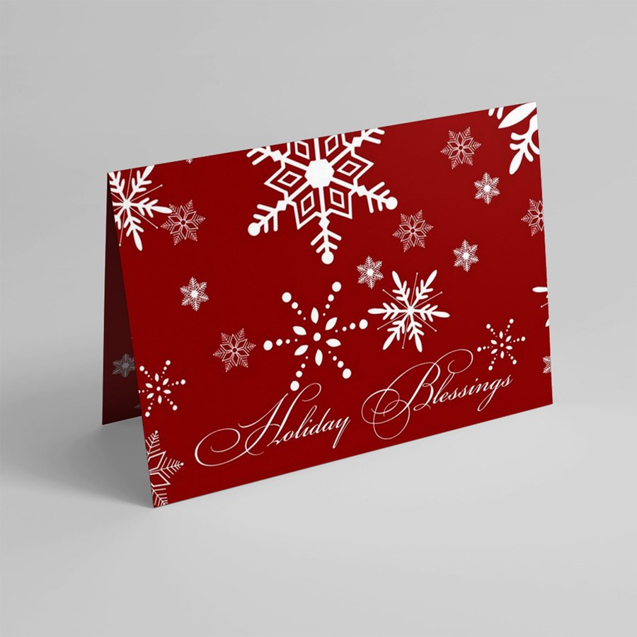Red And White Snowflake Christmas Greeting Cards By Cardsdirect