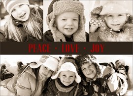 Peace Love & Joy Bar Card