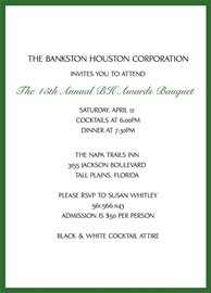 Green  Banquet Invitation