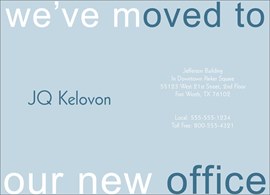 Blue We've Moved Card