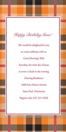 Orange Plaid Invitation