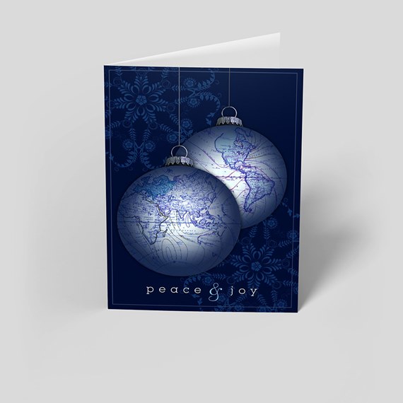 blue corporate christmas card designs