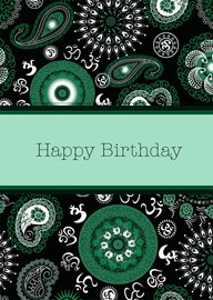 Chic Green Birthday Paisley