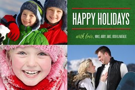 Three Photo Holiday Postcard