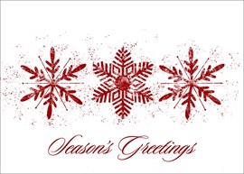 Snowy Red Snowflakes