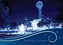 Reunion Tower Blue Winter