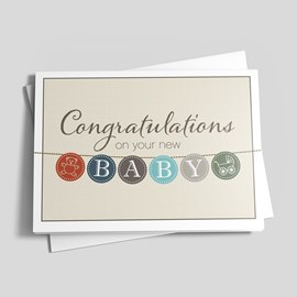 Baby Buttons Congrats Card