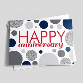 Gray Blue Dots Anniversary