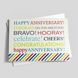 Colorful White Wordy Anniversary