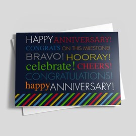 Colorful Blue Wordy Anniversary