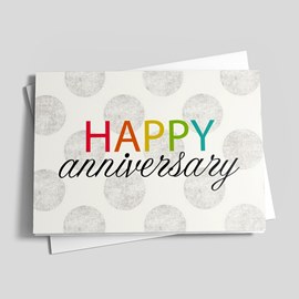 Colorful Gray Dots Anniversary