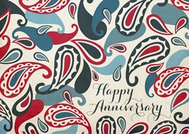 Red Blue Paisley Anniversary